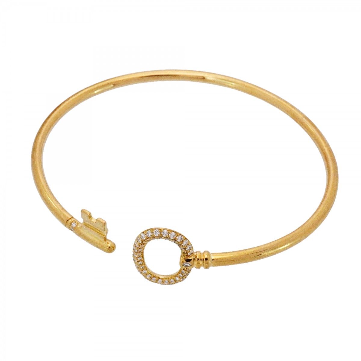 Tiffany & Co Bangle Ovalki Wire 18k Yellow Gold Diamond Bracelet