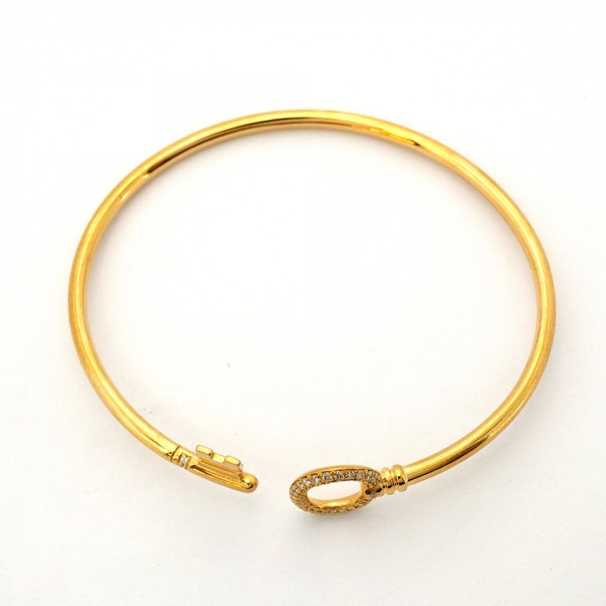 Tiffany & Co Bangle Ovalki Wire 18k Yellow Gold Diamond Bracelet — view 3