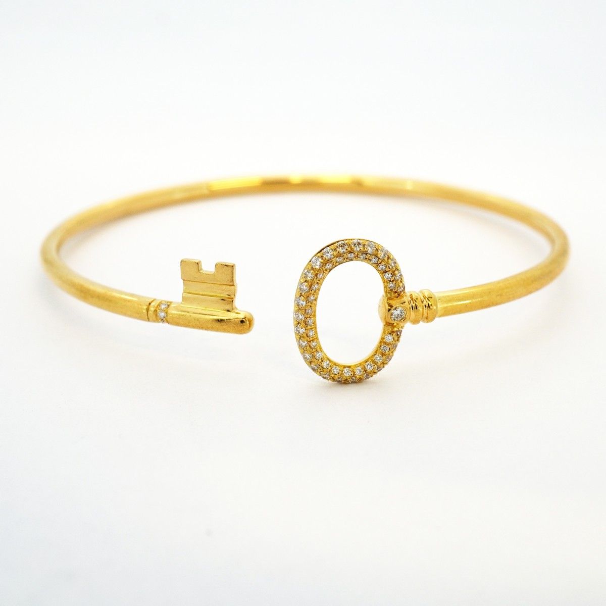 Tiffany & Co Bangle Ovalki Wire 18k Yellow Gold Diamond Bracelet — view 4