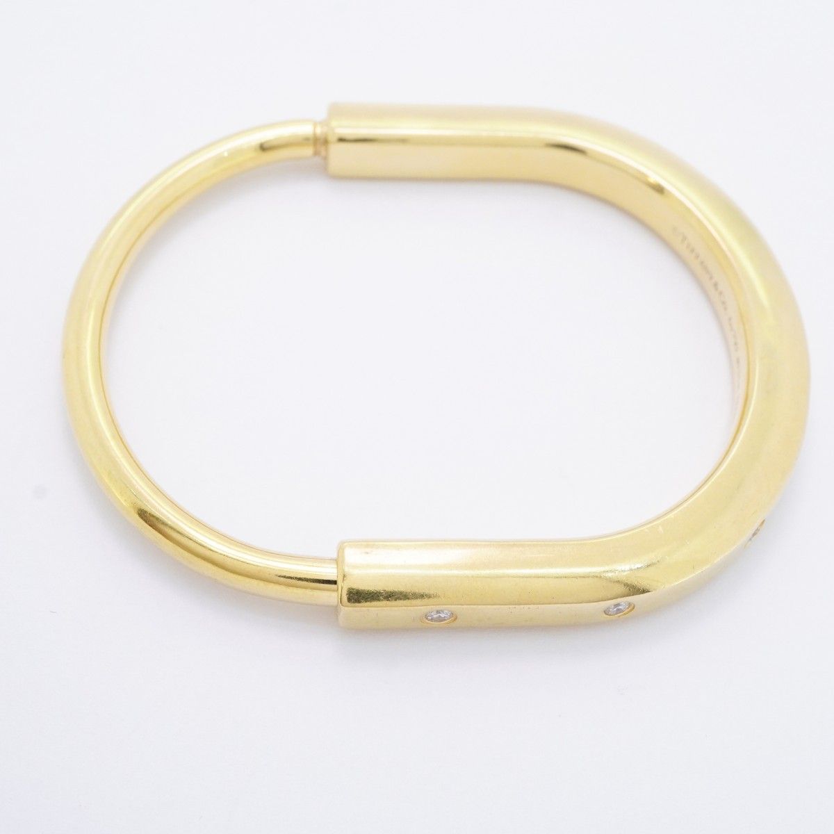 Tiffany & Co Bangle Lock 18k Yellow Gold Diamond Bracelet — view 3
