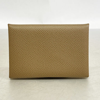 Hermes Card Case Calvi Veau Epsom Etoupe Silver — view 8