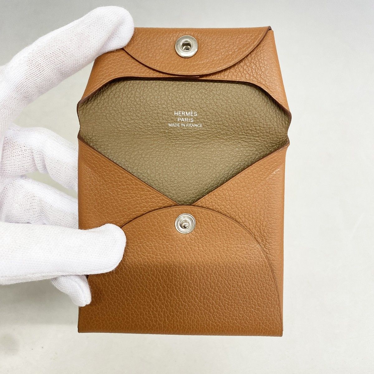 Hermes Coin Case Bastia Verso Evercolor Gold Beige Dwymar Silver — view 3