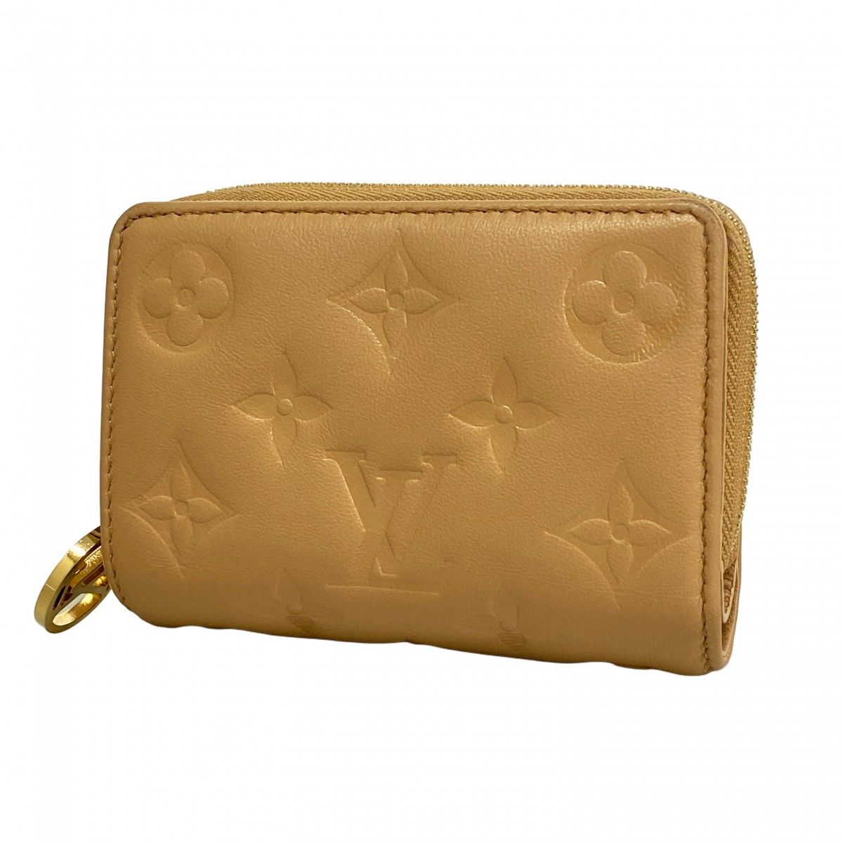 Louis Vuitton Wallet Monogram Embossed Portefeuille Lou Camel