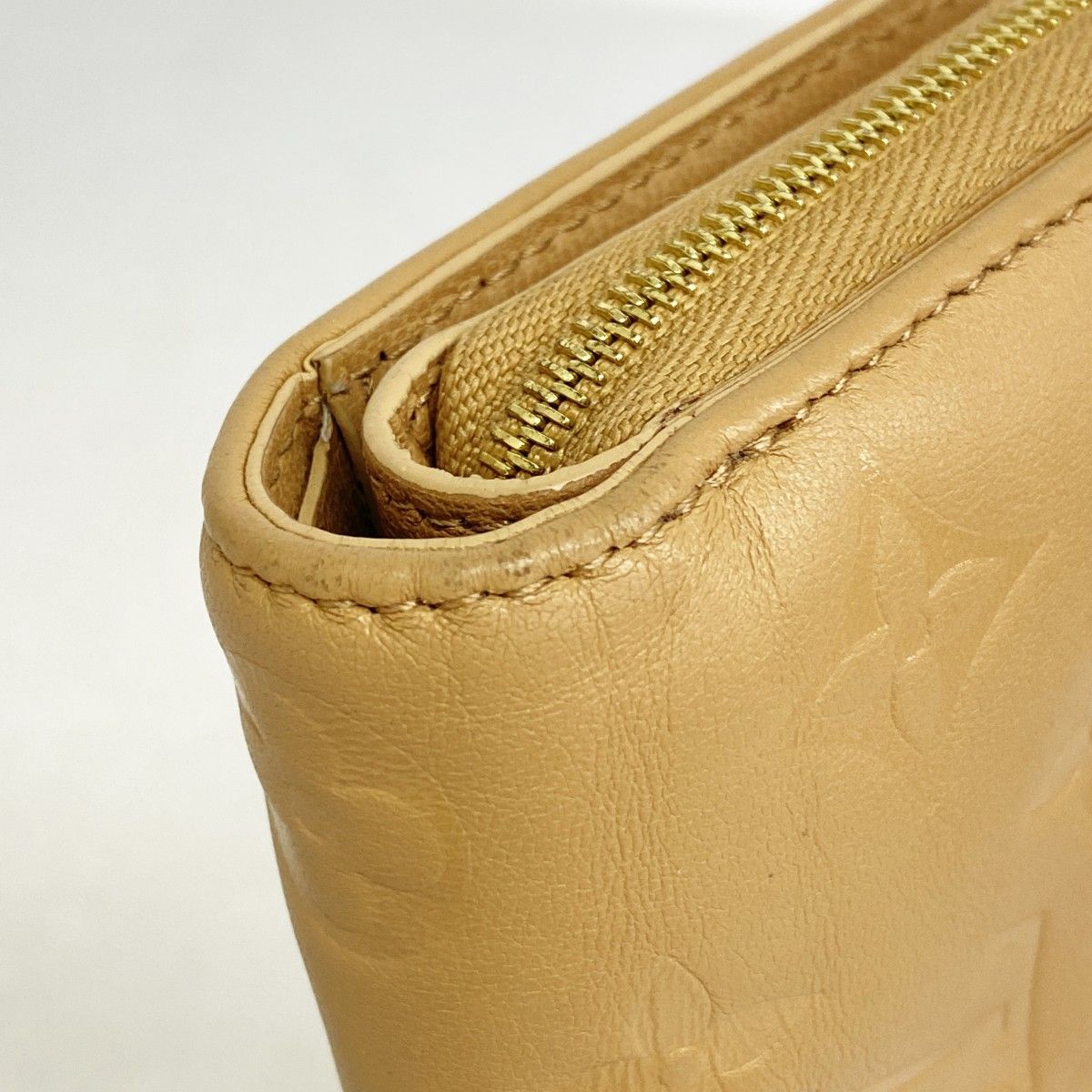 Louis Vuitton Wallet Monogram Embossed Portefeuille Lou Camel — view 6