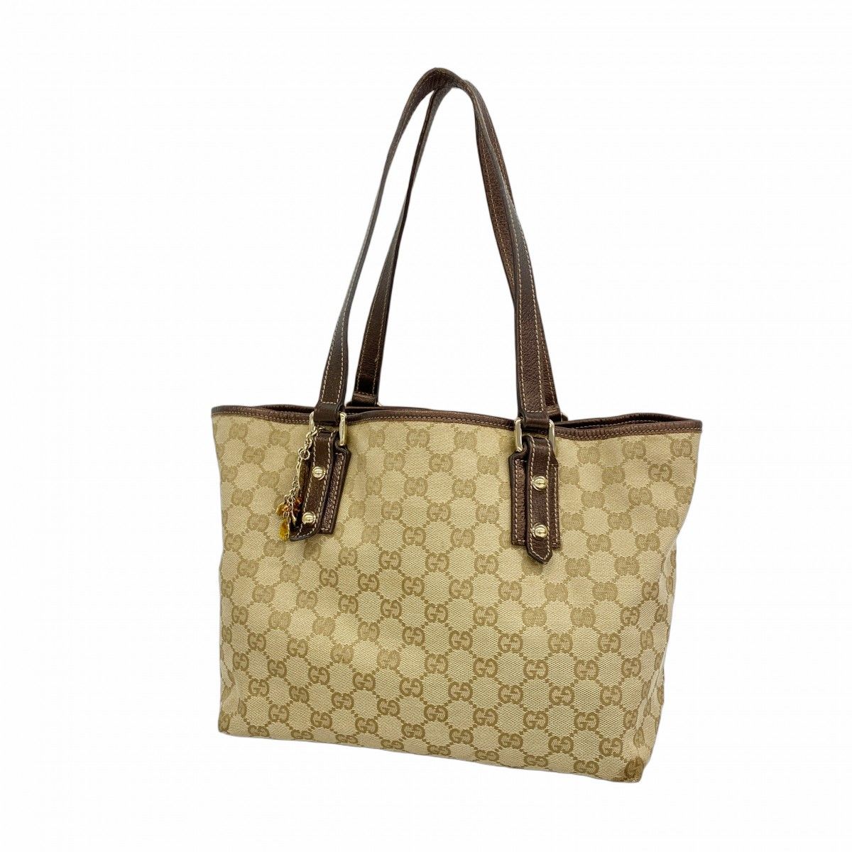Gucci Tote GG Canvas Brown Beige Gold
