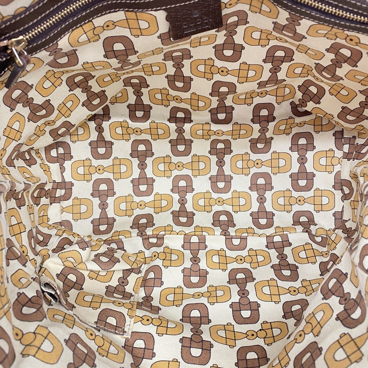 Gucci Tote GG Canvas Brown Beige Gold — view 4