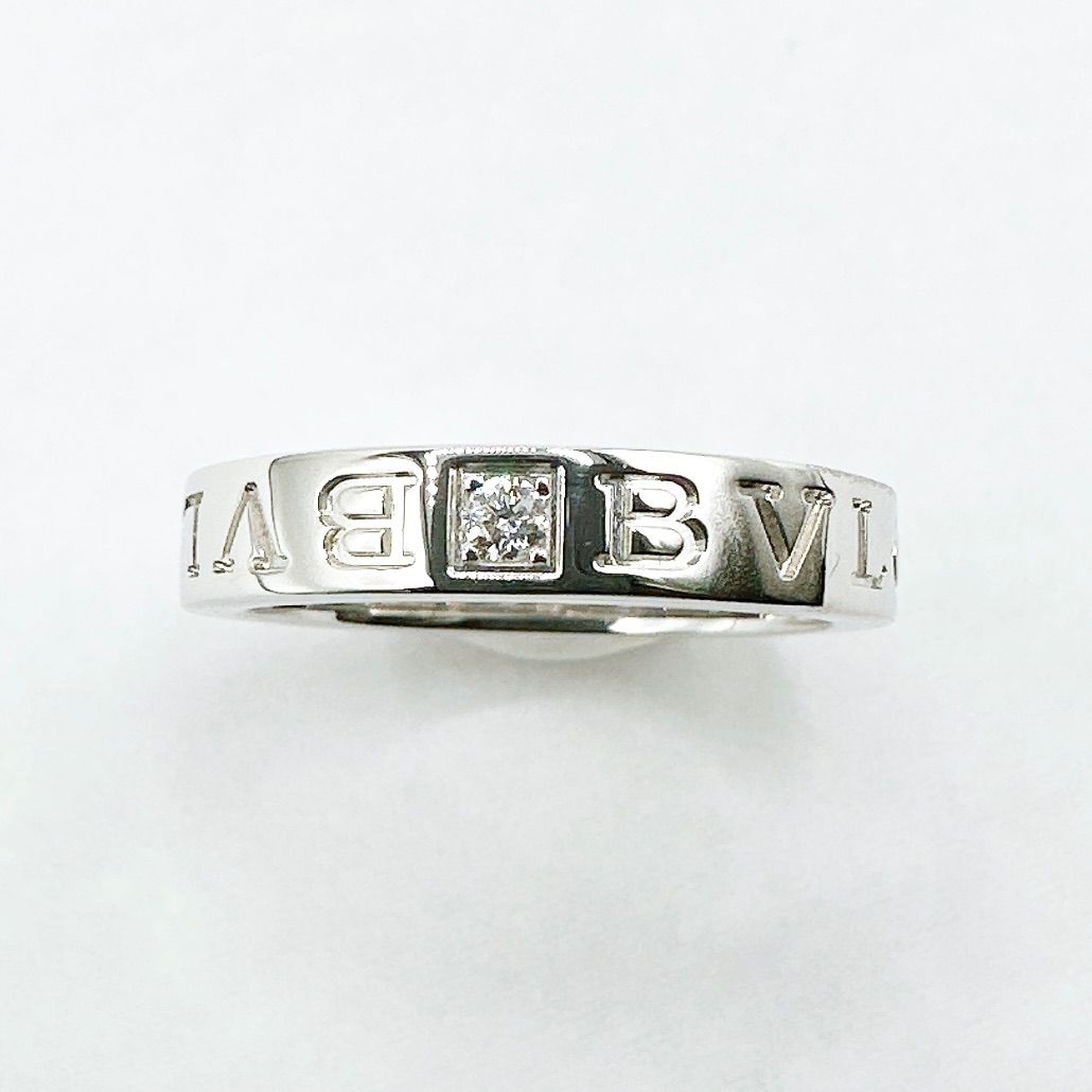 Bvlgari Double Logo Diamond White Gold Ring — view 4