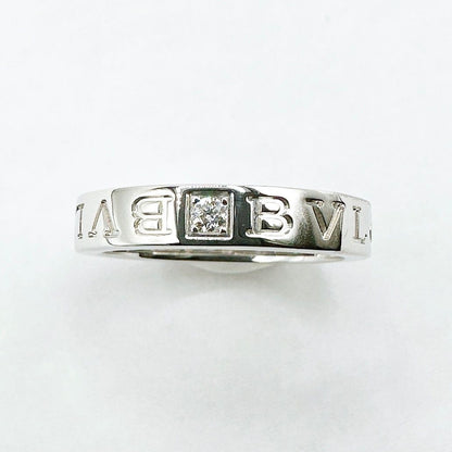 Bvlgari Double Logo Diamond White Gold Ring — view 4