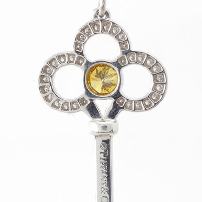 Tiffany & Co Crown Key Yellow Diamond Fancy Vivid Stone Side Necklace White Gold — view 6