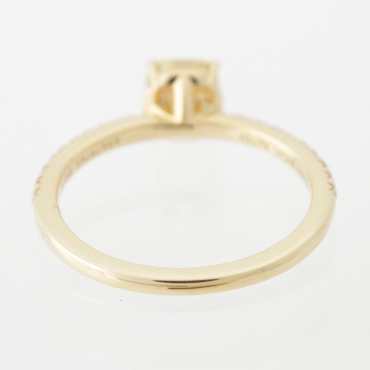 Tiffany & Co Novo Yellow Diamond Pave Stone Side Engagement Ring Gold — view 4