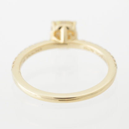 Tiffany & Co Novo Yellow Diamond Pave Stone Side Engagement Ring Gold — view 4