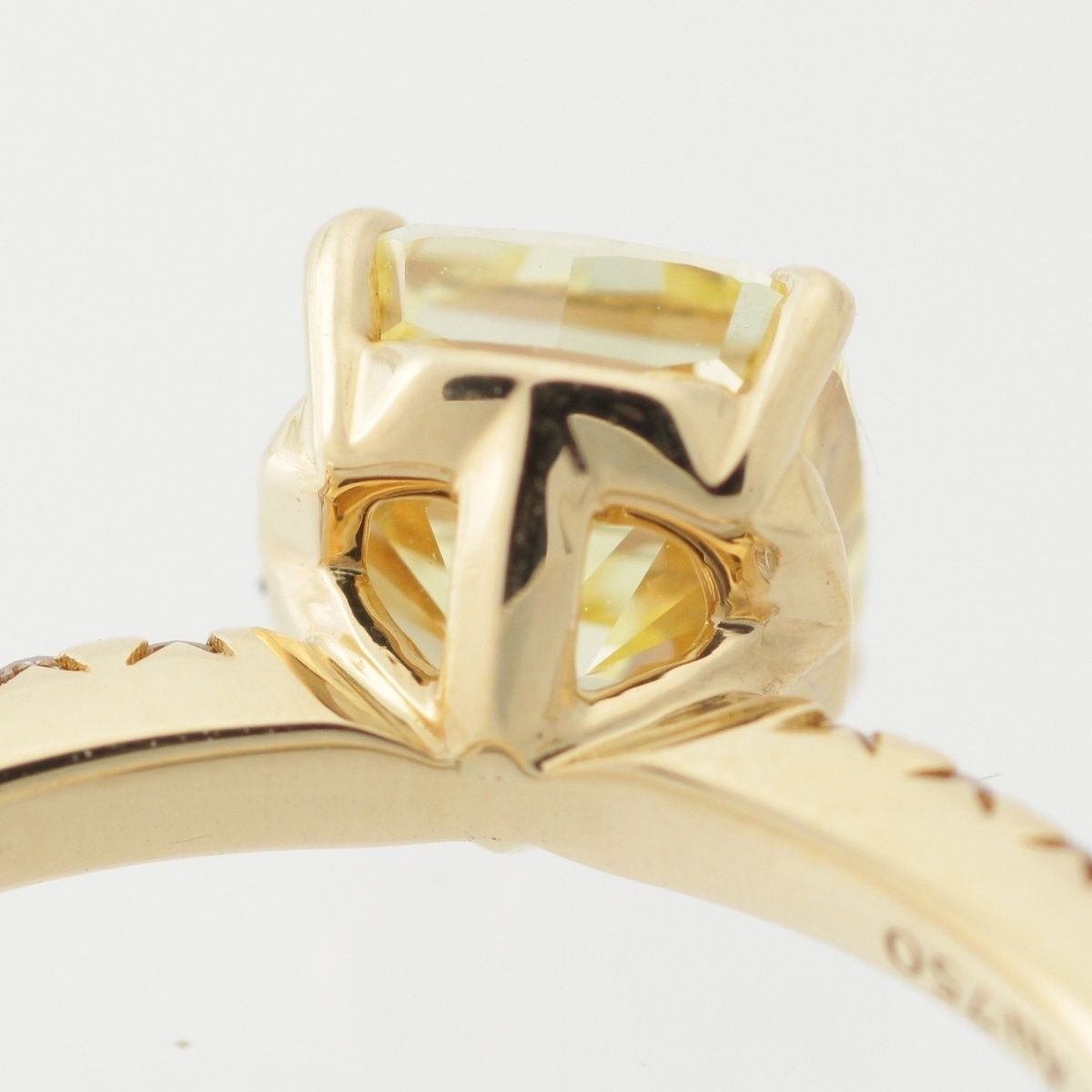 Tiffany & Co Novo Yellow Diamond Pave Stone Side Engagement Ring Gold — view 8