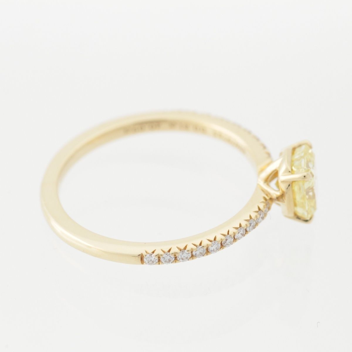 Tiffany & Co Novo Yellow Diamond Pave Stone Side Engagement Ring Gold — view 5