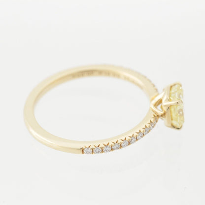 Tiffany & Co Novo Yellow Diamond Pave Stone Side Engagement Ring Gold — view 5