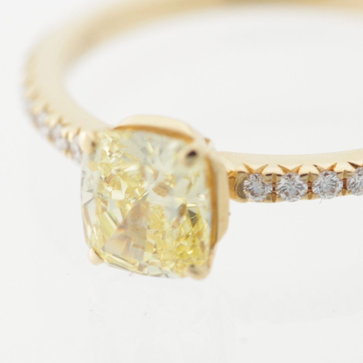 Tiffany & Co Novo Yellow Diamond Pave Stone Side Engagement Ring Gold — view 7