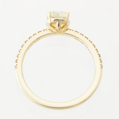 Tiffany & Co Novo Yellow Diamond Pave Stone Side Engagement Ring Gold — view 6
