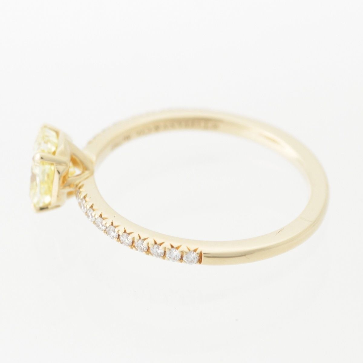 Tiffany & Co Novo Yellow Diamond Pave Stone Side Engagement Ring Gold — view 3