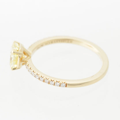 Tiffany & Co Novo Yellow Diamond Pave Stone Side Engagement Ring Gold — view 3