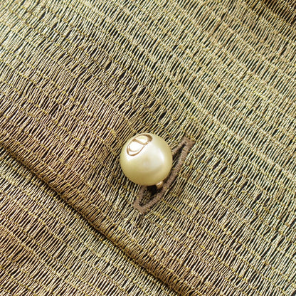 Dior CD Logo Pearl Short Sleeve Dress Lame Gold 40 — view 9
