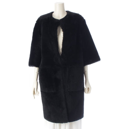 Dior Lambskin CD Logo Bee Shearling Coat Black 40 — view 5