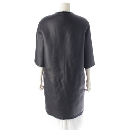 Dior Lambskin CD Logo Bee Shearling Coat Black 40 — view 4