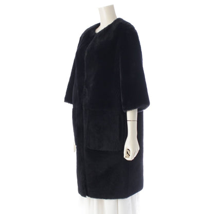 Dior Lambskin CD Logo Bee Shearling Coat Black 40 — view 6