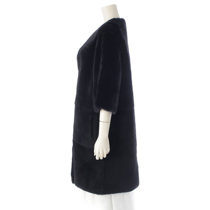 Dior Lambskin CD Logo Bee Shearling Coat Black 40 — view 7