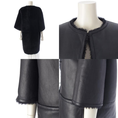 Dior Lambskin CD Logo Bee Shearling Coat Black 40 — view 8