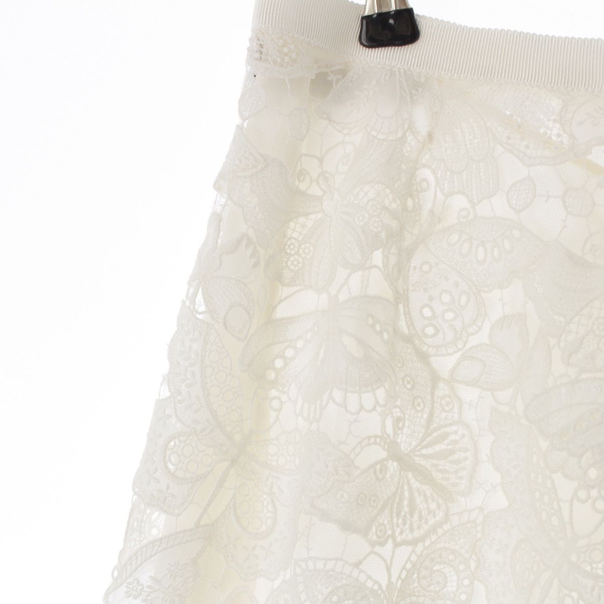 Dior Allover Butterfly Cotton Blend Midi Skirt White — view 4