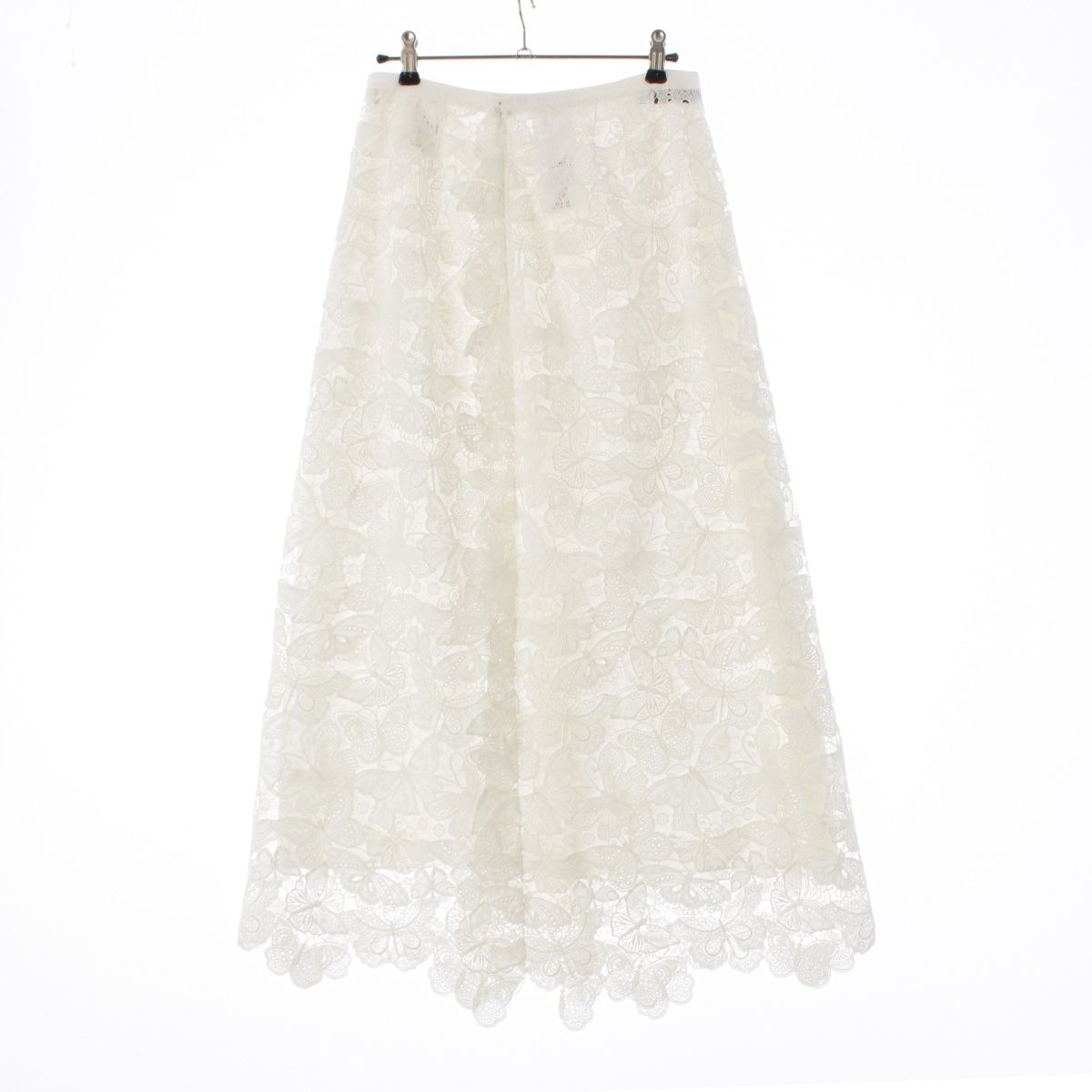Dior Allover Butterfly Cotton Blend Midi Skirt White — view 2