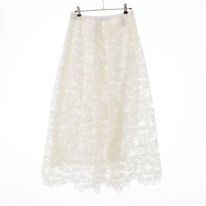 Dior Allover Butterfly Cotton Blend Midi Skirt White