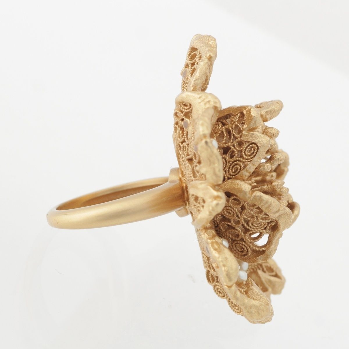 Dior Flower Pearl Ring Gold — view 5