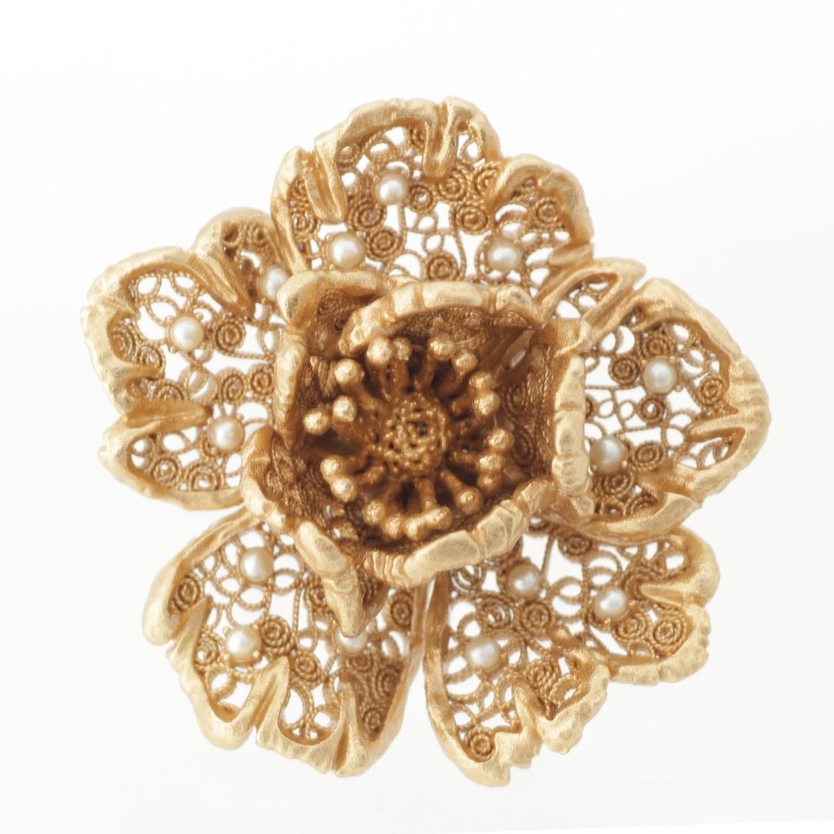 Dior Flower Pearl Ring Gold — view 2