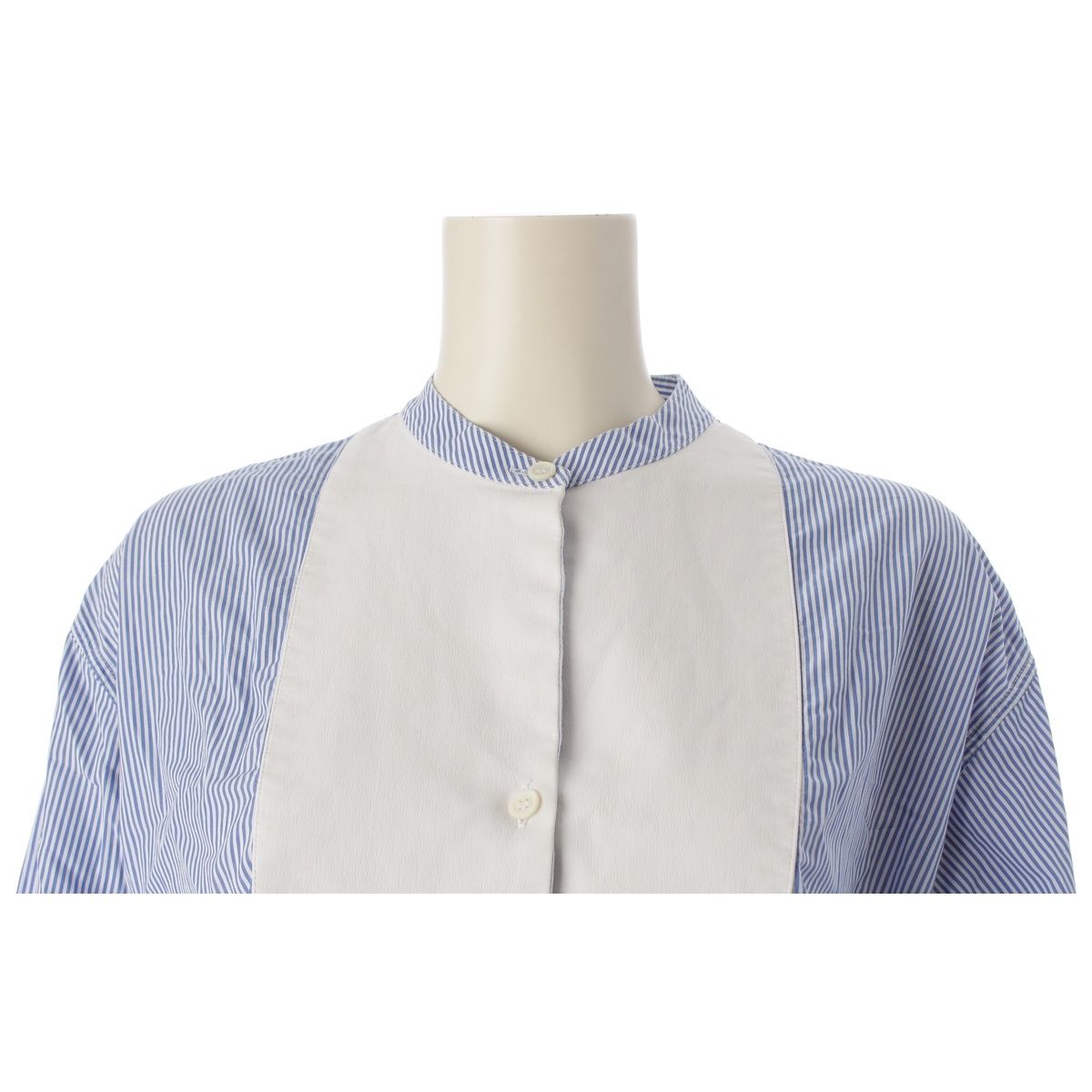Loewe Cotton Striped Long Sleeve Shirt Blue White 34 — view 5