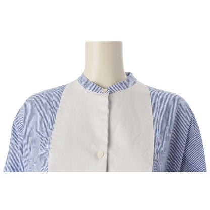 Loewe Cotton Striped Long Sleeve Shirt Blue White 34 — view 5