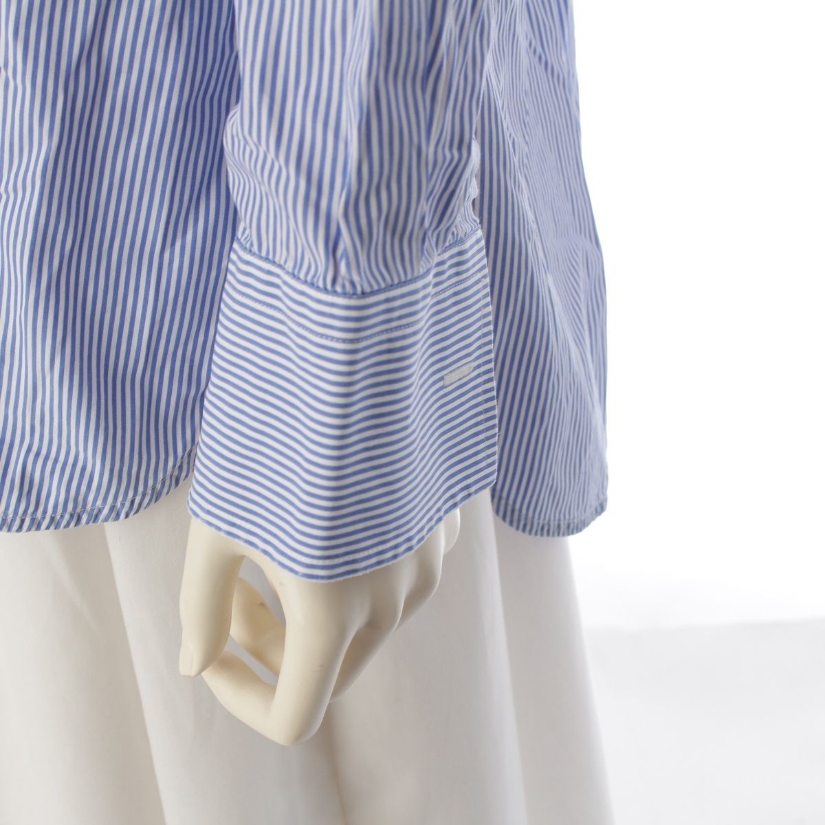 Loewe Cotton Striped Long Sleeve Shirt Blue White 34 — view 7