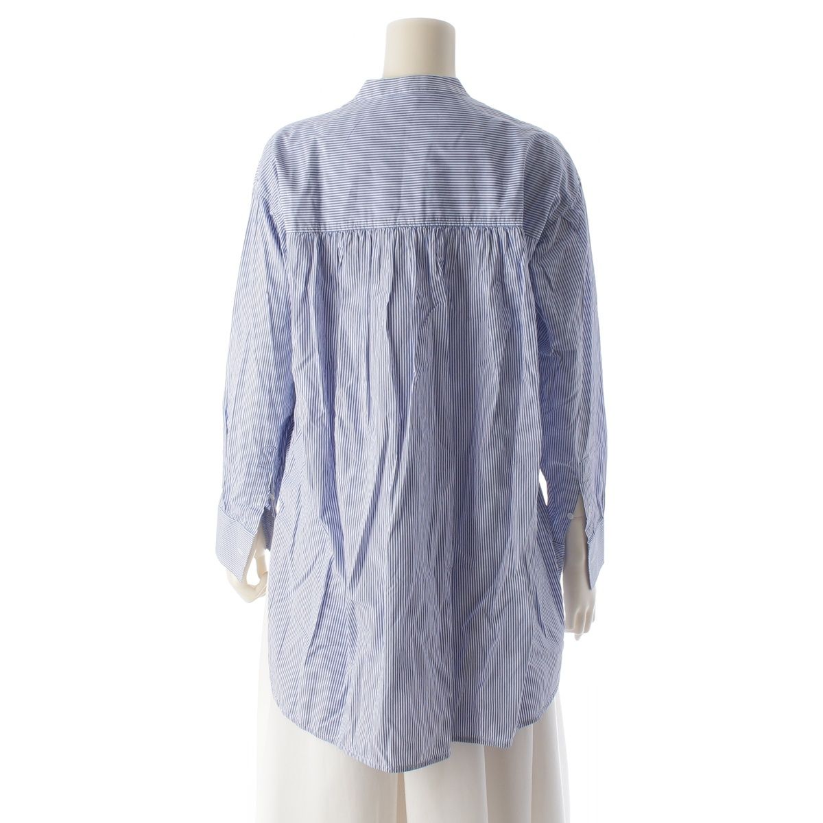 Loewe Cotton Striped Long Sleeve Shirt Blue White 34 — view 4