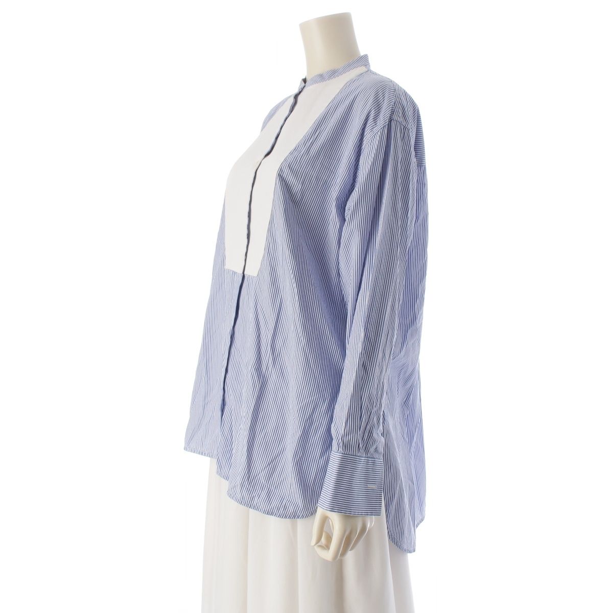Loewe Cotton Striped Long Sleeve Shirt Blue White 34 — view 2