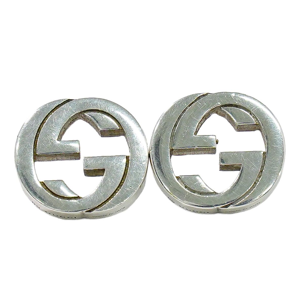 Gucci Interlocking Stud Earrings Silver