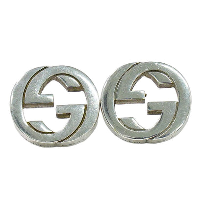 Gucci Interlocking Stud Earrings Silver