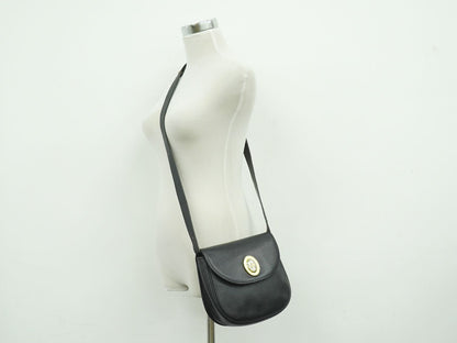 Dior Leather Shoulder Bag Pochette Black — view 6