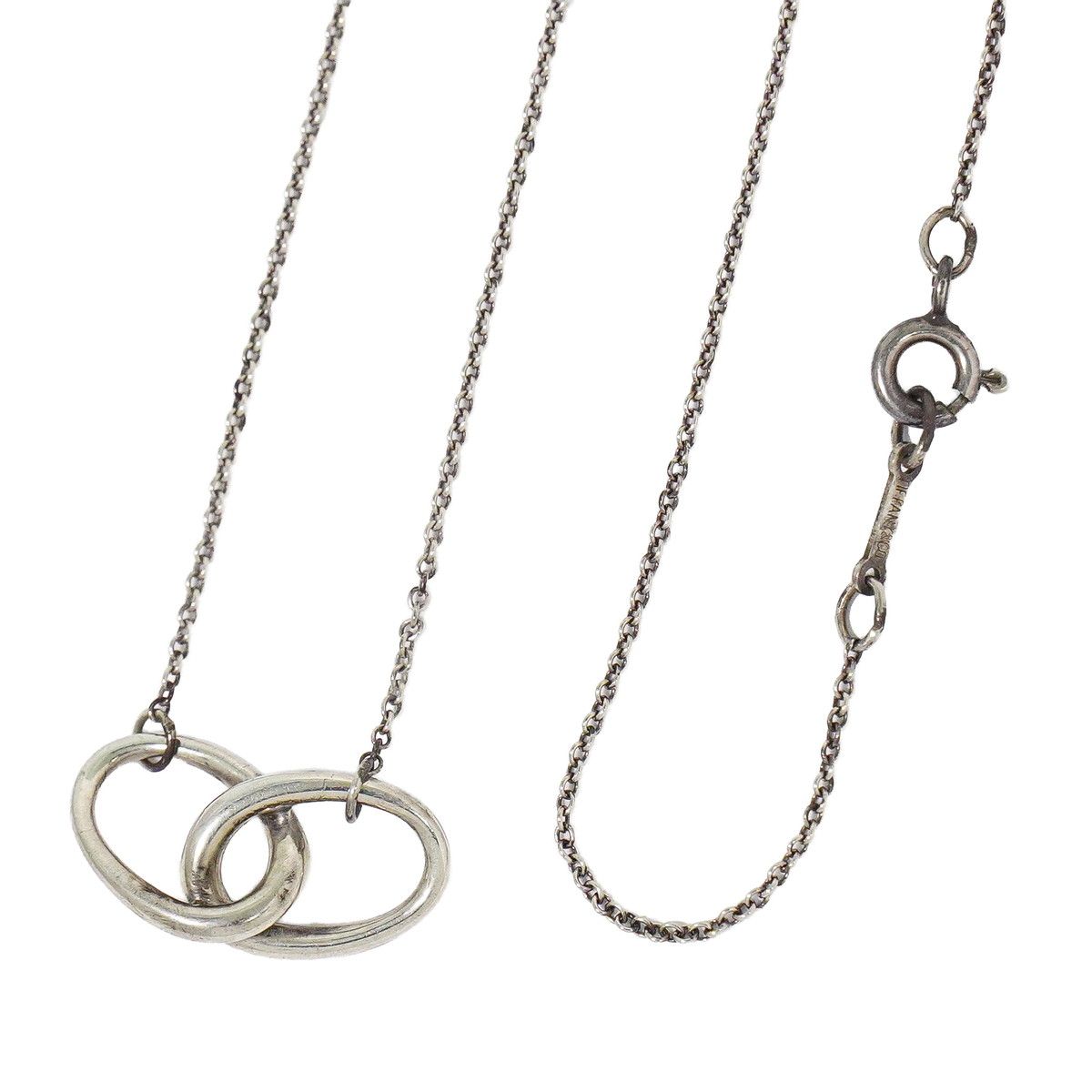 Tiffany & Co Double Loop 925 Necklace Pendant Silver