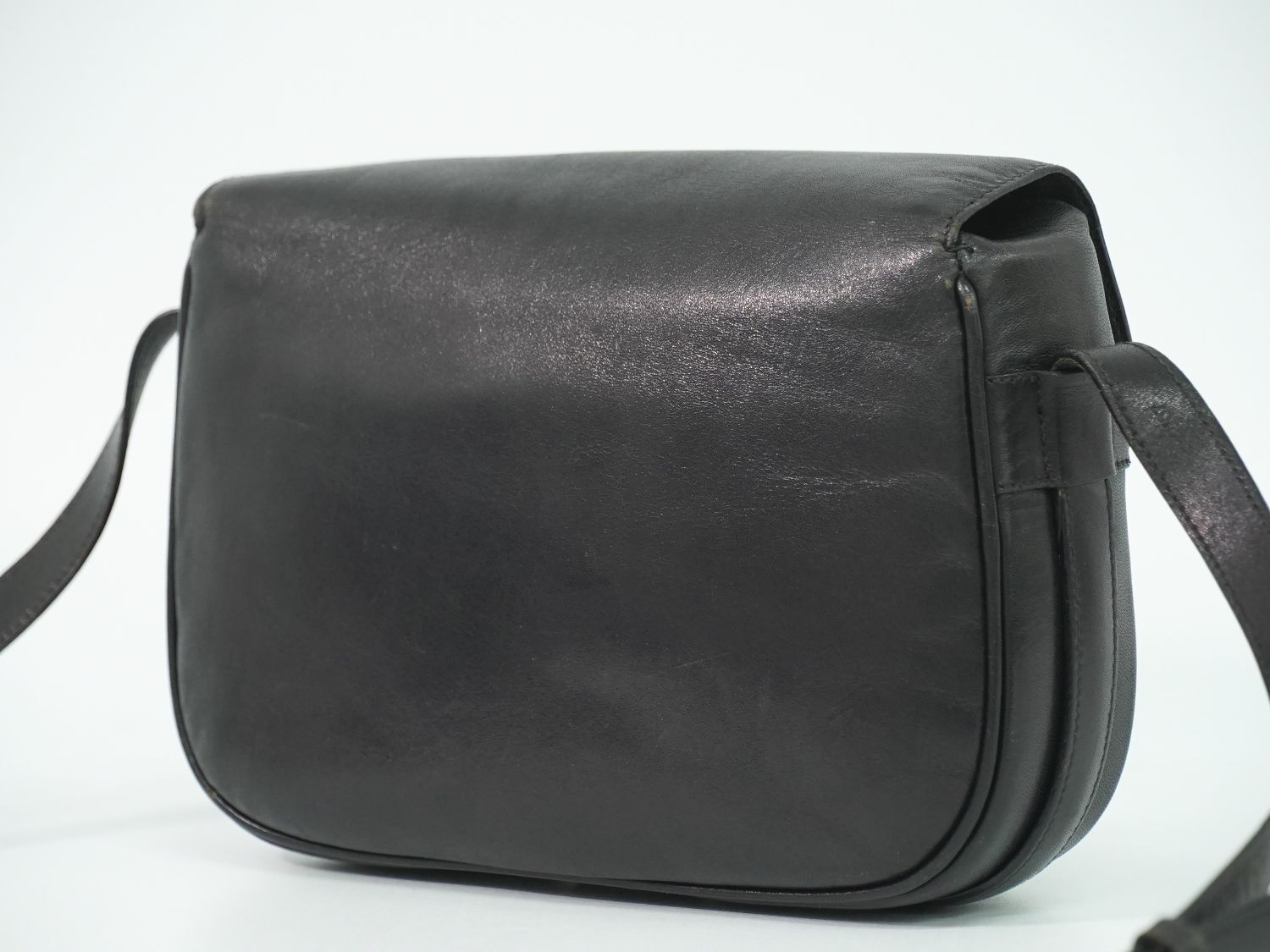 Celine Leather Shoulder Bag Pochette Black — view 2
