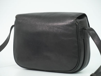 Celine Leather Shoulder Bag Pochette Black — view 2