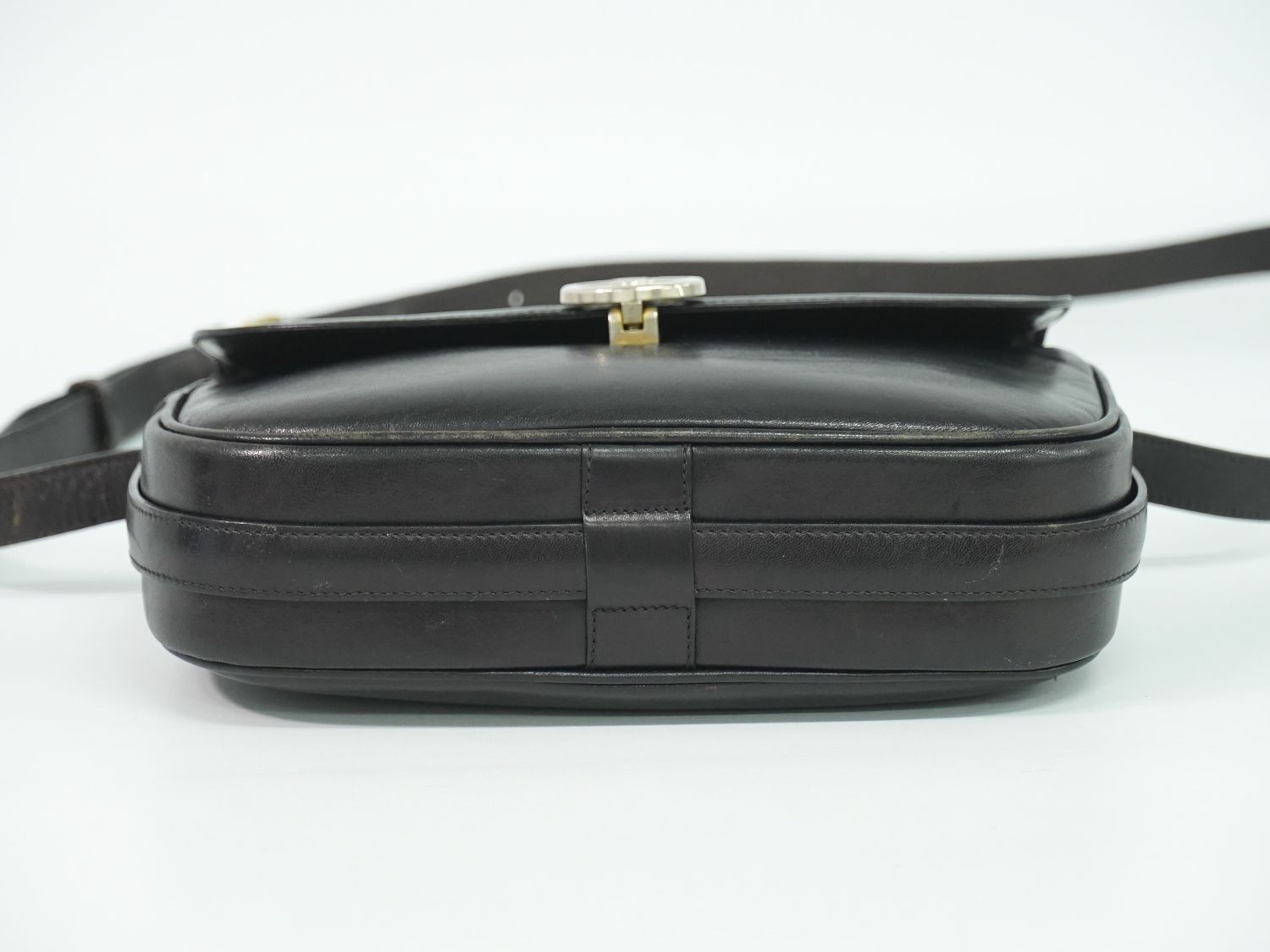 Celine Leather Shoulder Bag Pochette Black — view 3