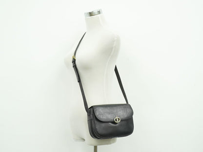 Celine Leather Shoulder Bag Pochette Black — view 6