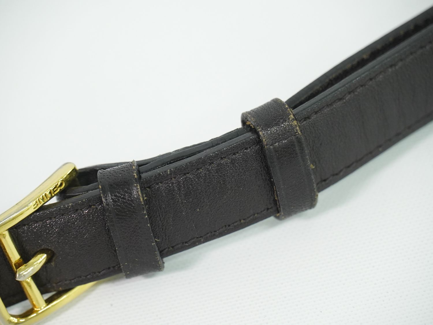 Celine Leather Shoulder Bag Pochette Black — view 5
