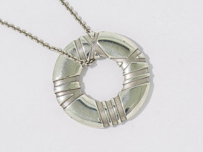 Tiffany & Co Atlas Circle 925 Necklace Pendant Silver — view 4