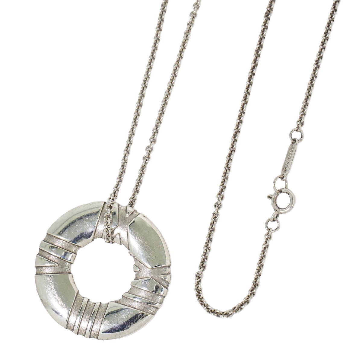 Tiffany & Co Atlas Circle 925 Necklace Pendant Silver