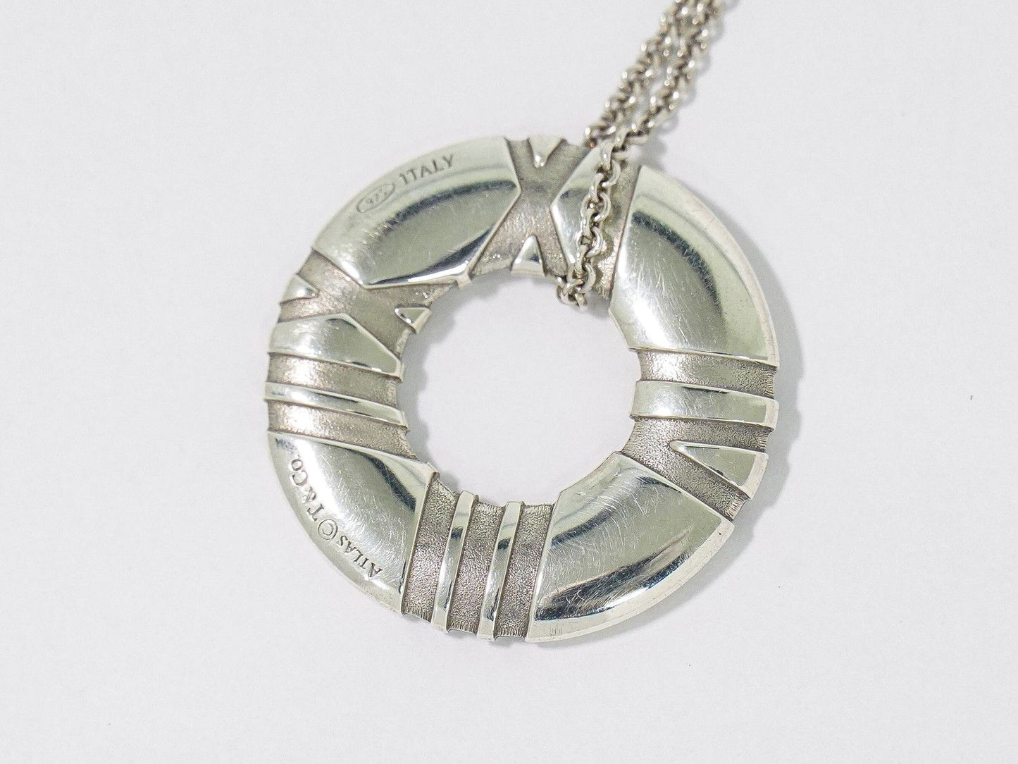 Tiffany & Co Atlas Circle 925 Necklace Pendant Silver — view 5